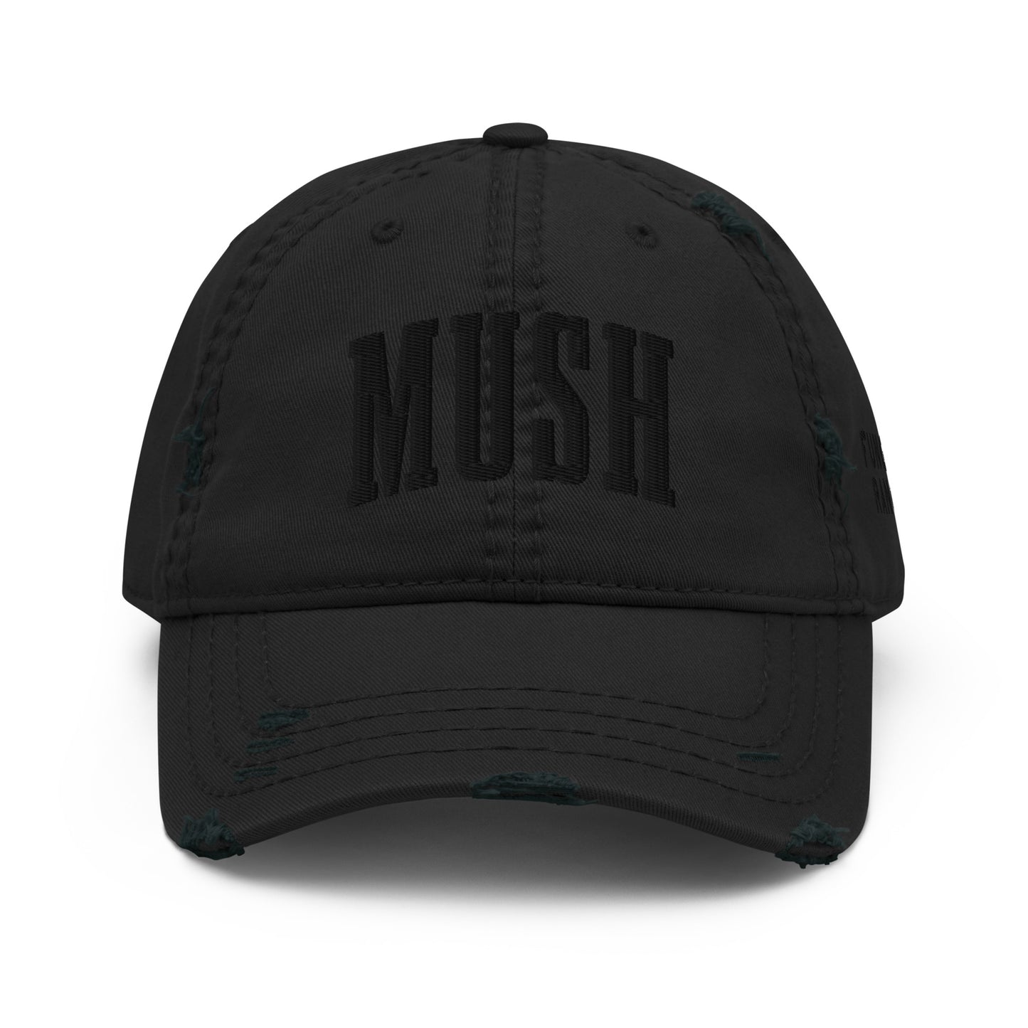 MUSH University - Distressed Dad Hat (Black Stitching)