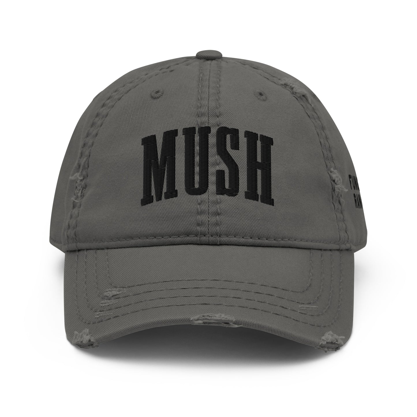 MUSH University - Distressed Dad Hat (Black Stitching)