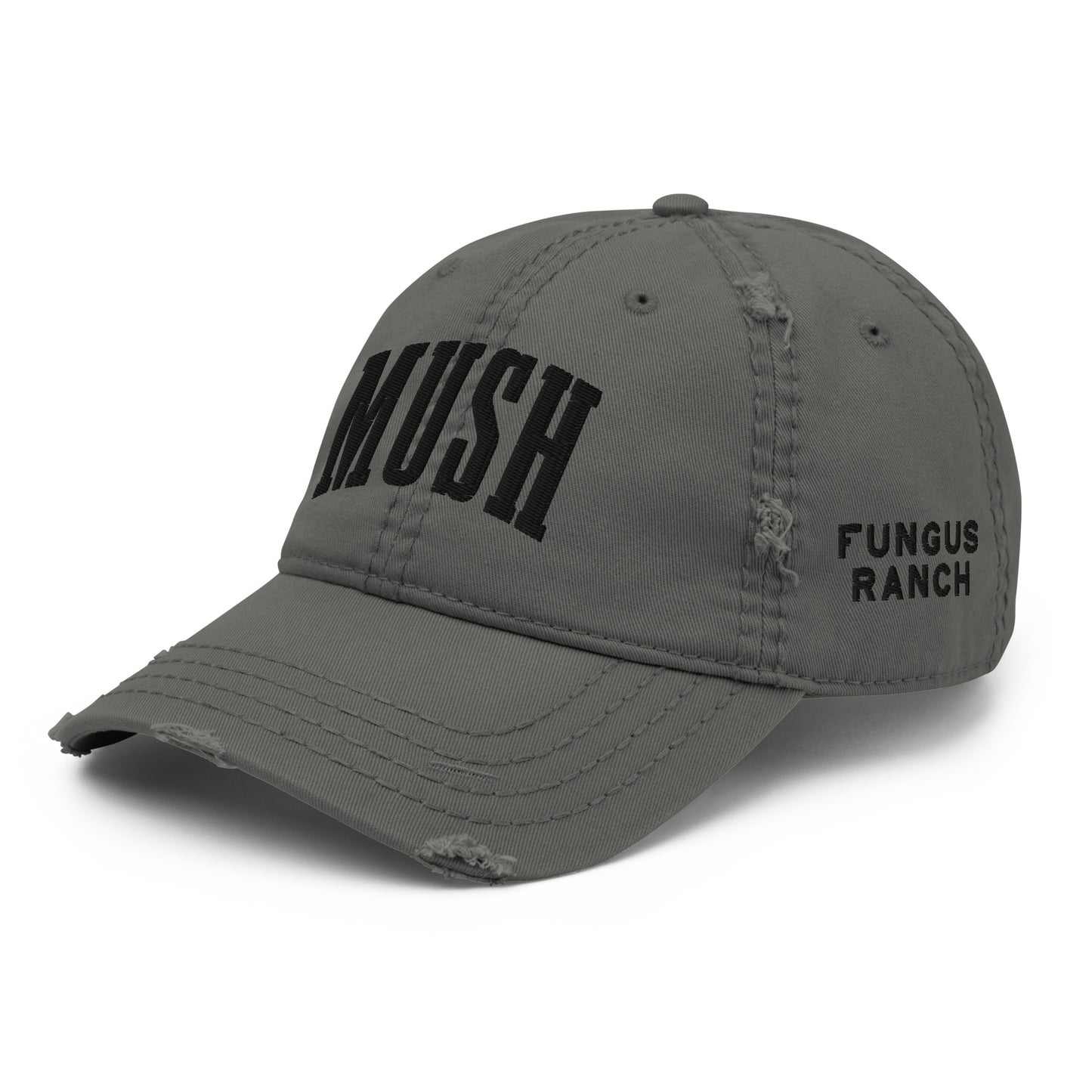MUSH University - Distressed Dad Hat (Black Stitching)