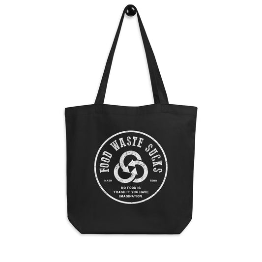 Food Waste Sucks Seal - Eco Tote Bag (Black)