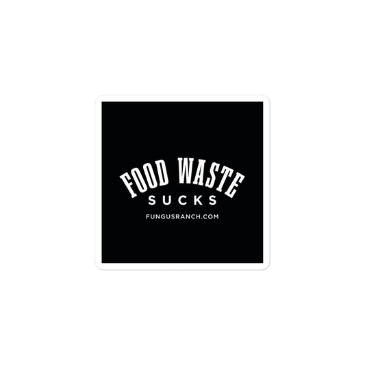 Food Waste Sucks Square Sticker (Black)