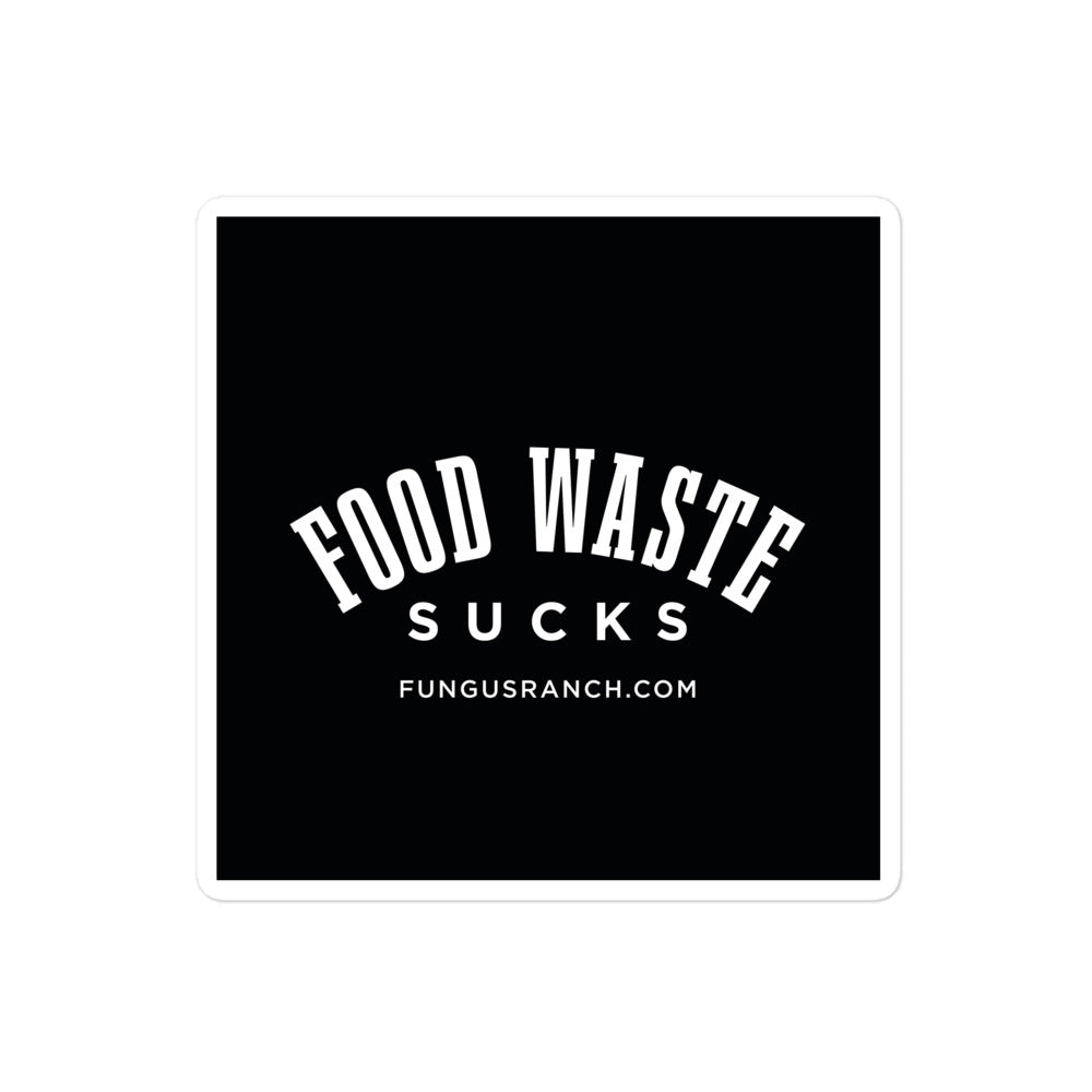 Food Waste Sucks Square Sticker (Black)